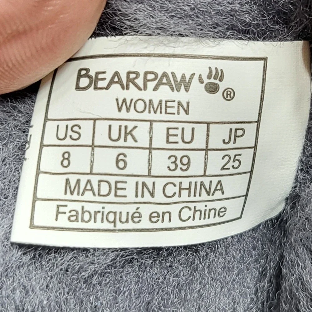 Bearpaw Women's Elle Tall‎ Wide Calf Suede Sheepskin Boots Charcoal Grey Size 8
